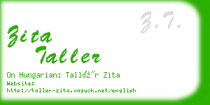 zita taller business card